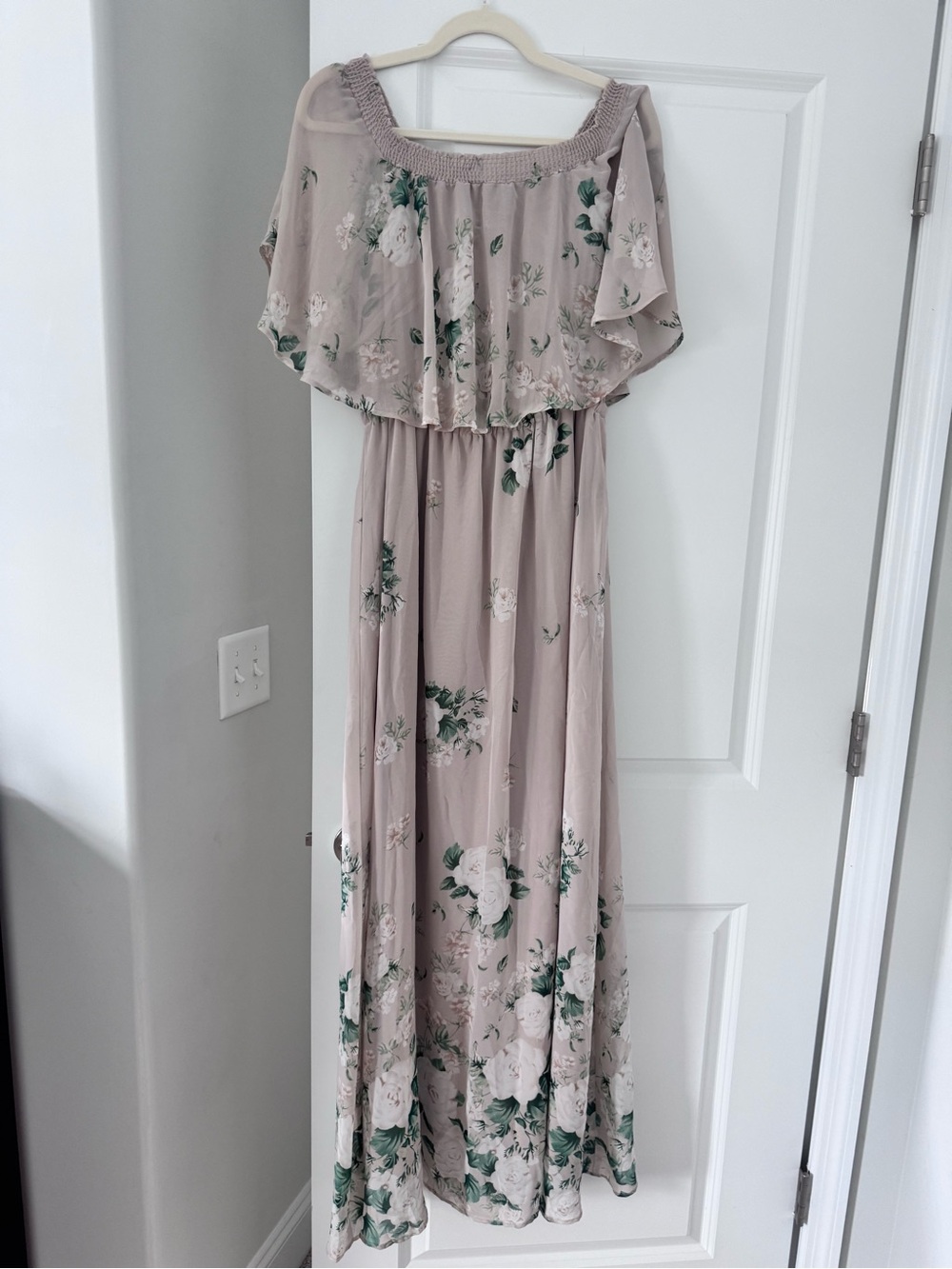 Show Me Your MuMu Dusty Mauve Floral Off-Shoulder Maxi Dress